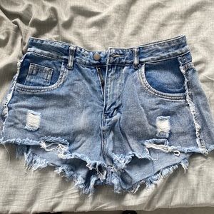 jean shorts distressed